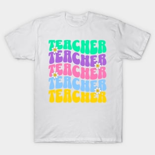 Retro Wave Teacher T-Shirt